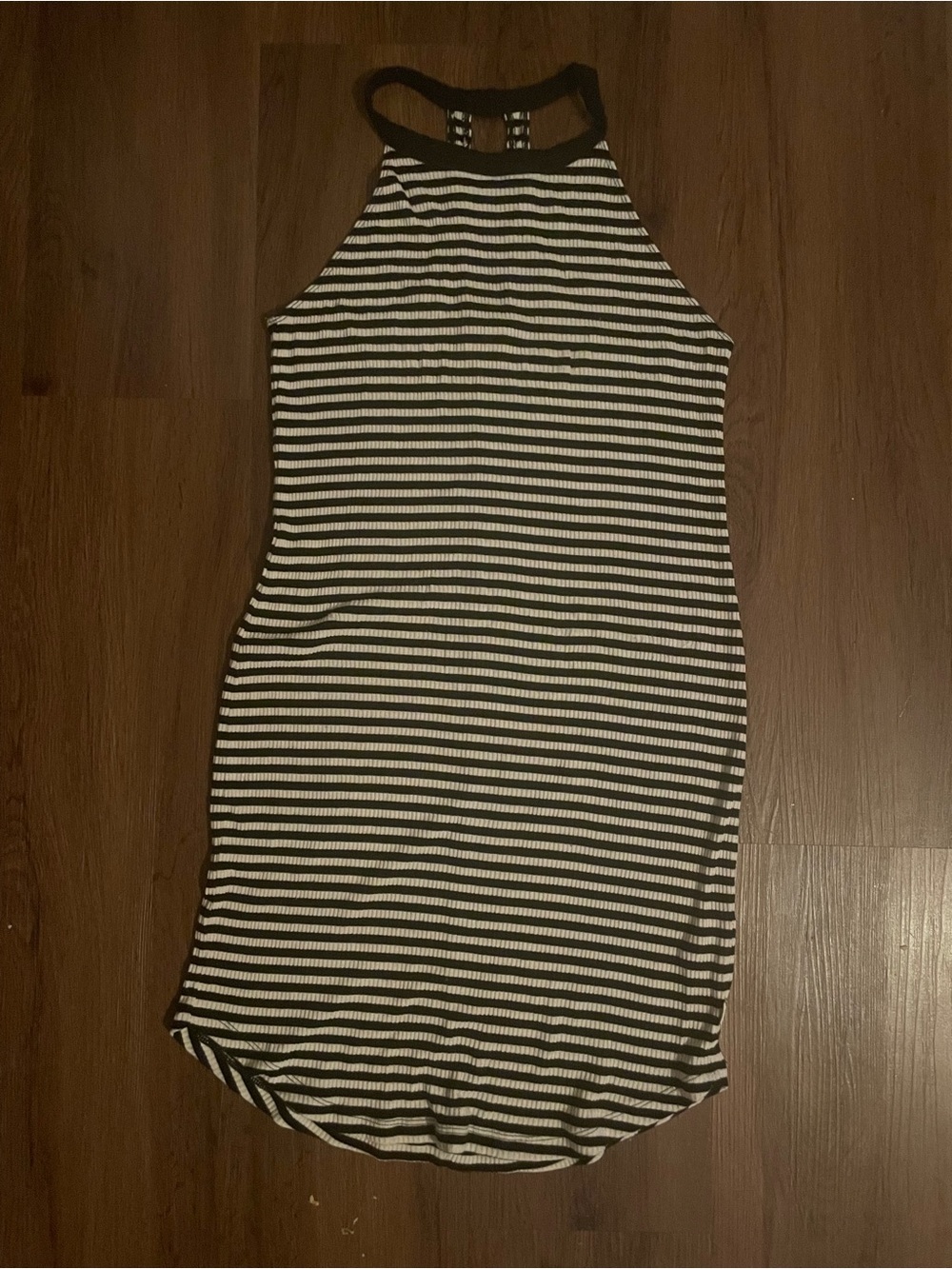 Vans Black & White Striped Ribbed Tank